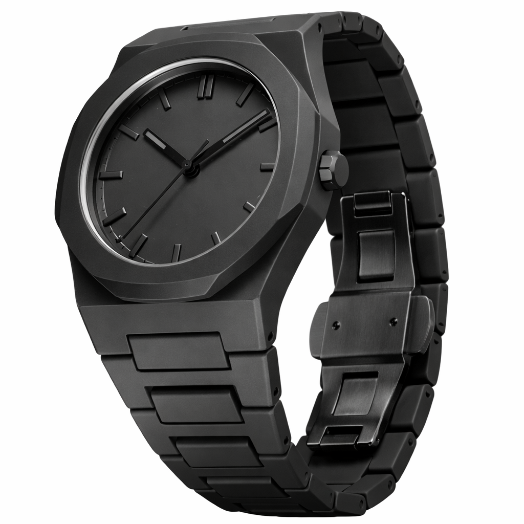 Auron Schwarze Minimalistische Uhr