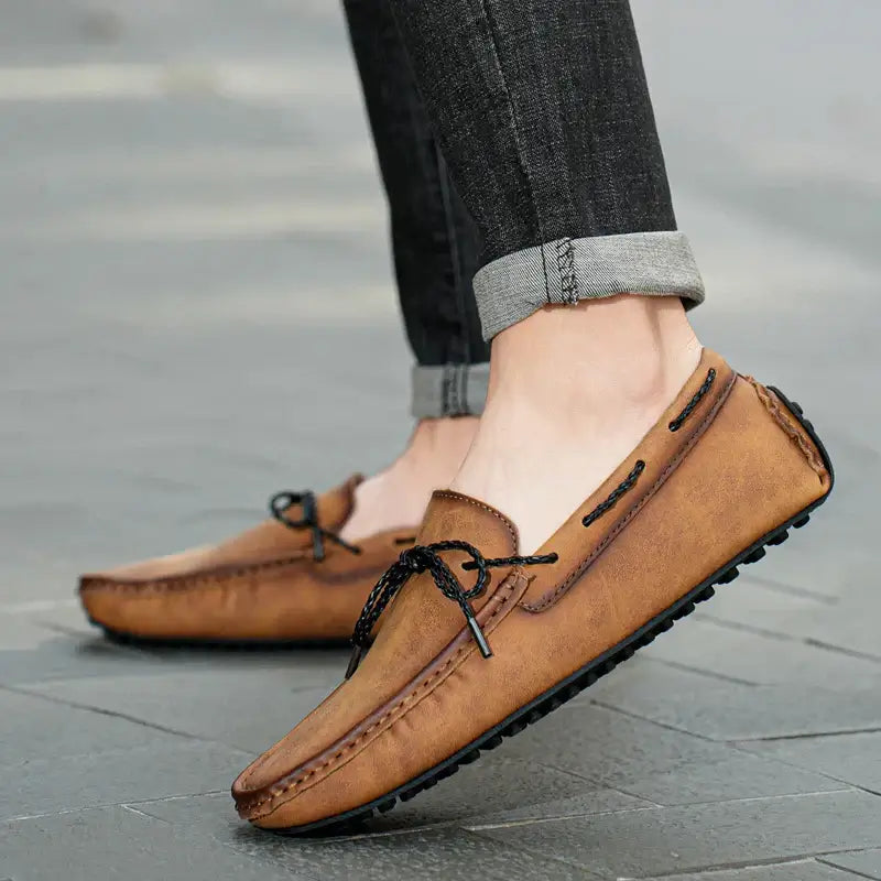 Ashford Leather Loafers offering luxury slip-on comfort with premium genuine leather, showcasing men's formal style and elegance.