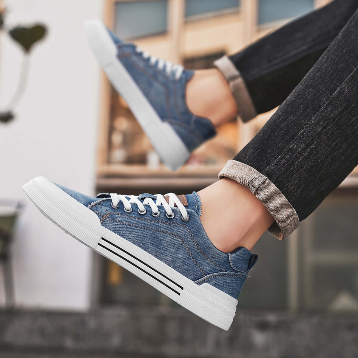 Corvino Denim Sneakers offering lightweight comfort, breathable design, ideal for men's casual outfits and everyday wear.