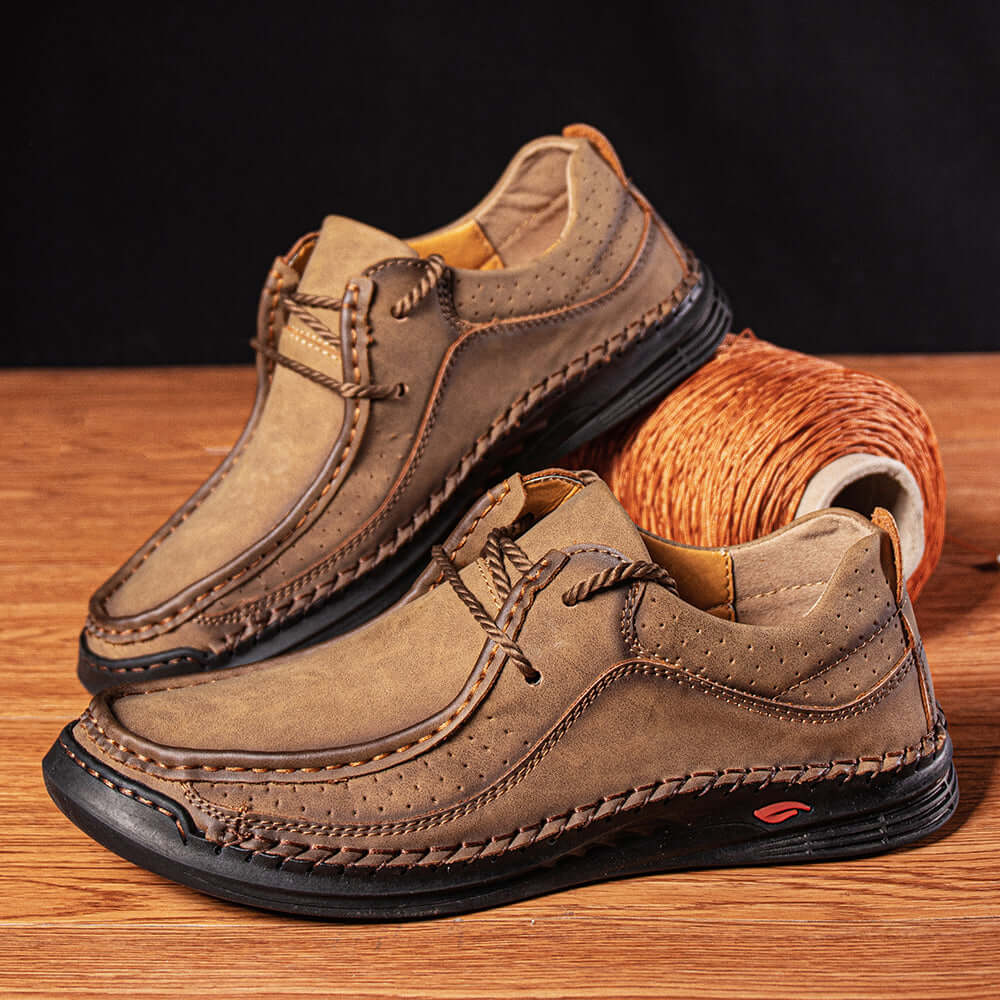 Elegant Dante Leather Loafers for men showcasing premium synthetic leather, breathable design, and slip-on comfort for formal occasions.
