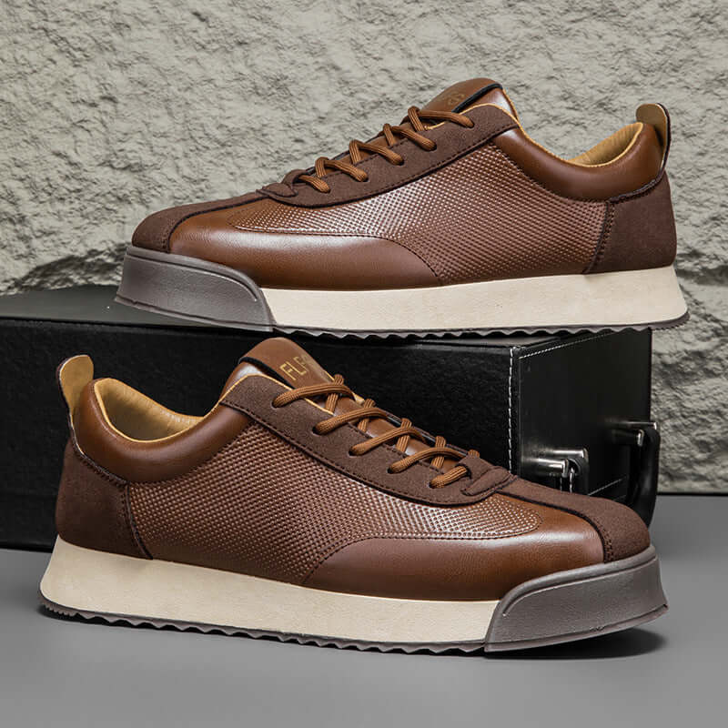 Forlì Leather Sneakers - Men's casual sneakers with genuine leather, cushioned footbed, and thick sole; perfect for comfortable everyday wear.