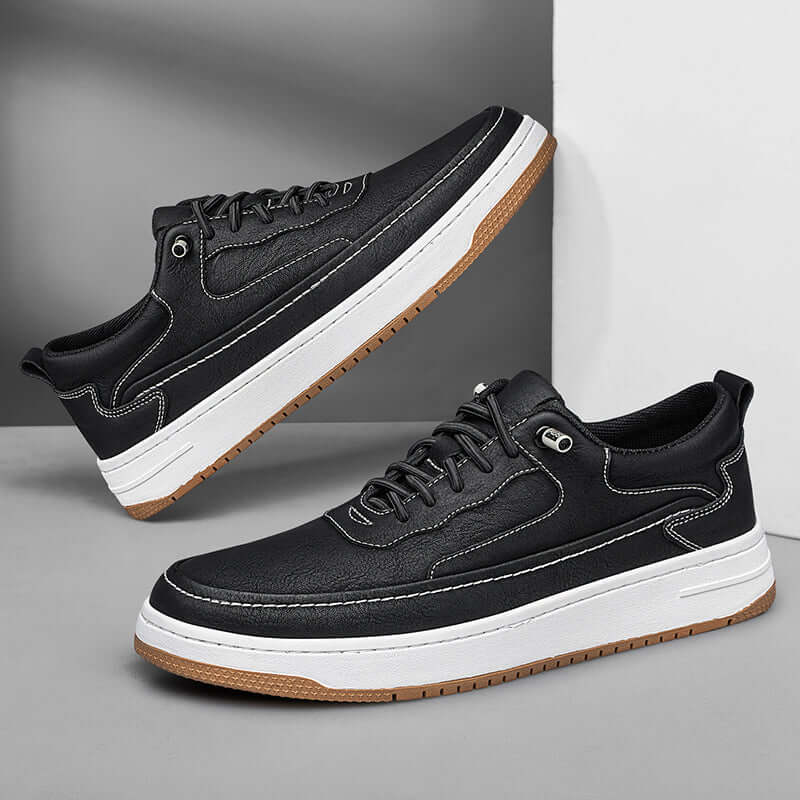 Maxwell Leather Sneakers for men offer comfort with a breathable design, perfect for travel, walking, and casual outfits. Stylish everyday wear.