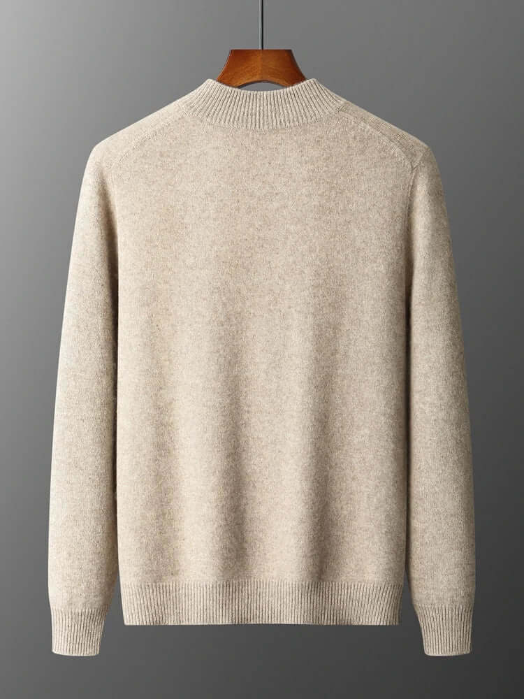 Merino Crest Cardigan back view showcasing seamless design and premium merino wool for unmatched warmth and comfort in men's winter knitwear.