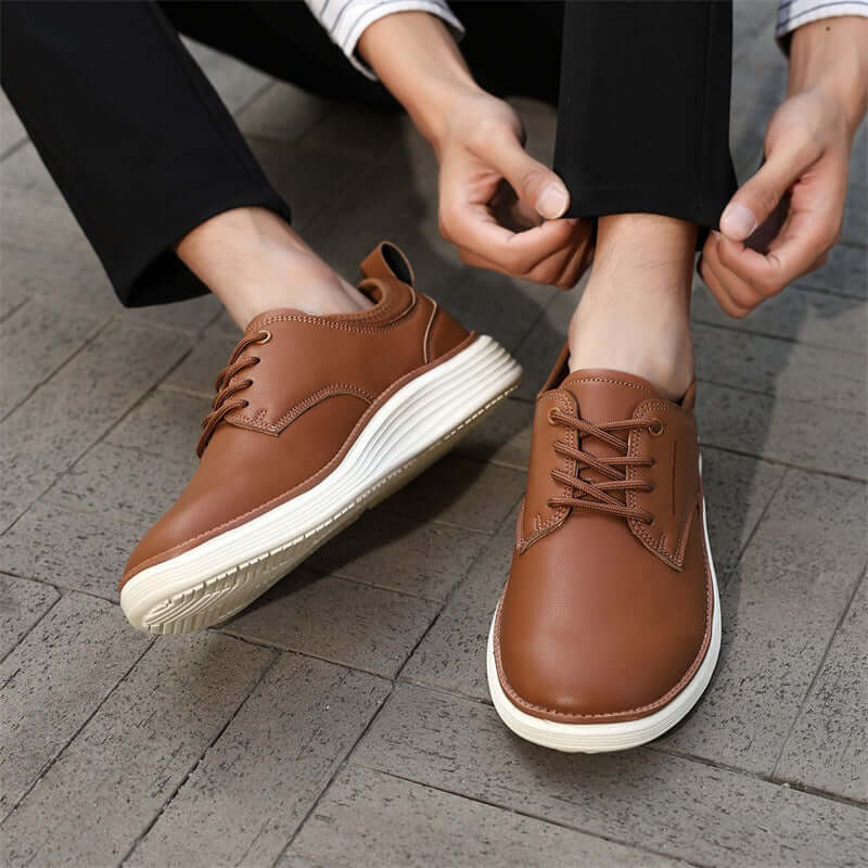 Ruvano Leather Sneakers for men offering comfort, versatile style, lightweight feel, perfect for everyday wear, walking, and travel.