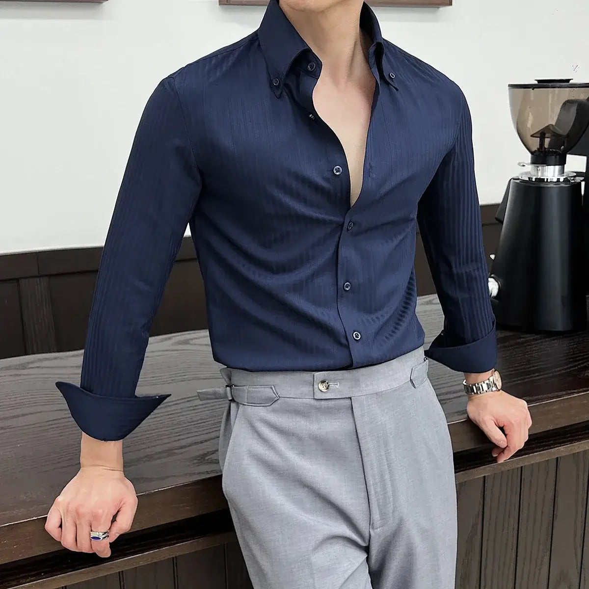 Savile Dress Shirt - stylish men's casual shirt with breathable, comfortable fit, perfect for work and social occasions.