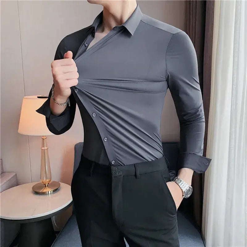 Stratford Dress Shirt showcasing comfort and style, ideal for modern men seeking breathable, stylish casual shirts for any occasion.