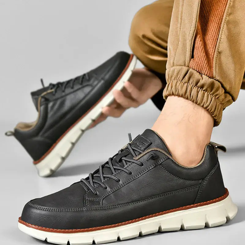 Torricelli Leather Sneakers - comfortable everyday sneakers for men, lightweight, stylish, perfect for casual outfits and daily wear.
