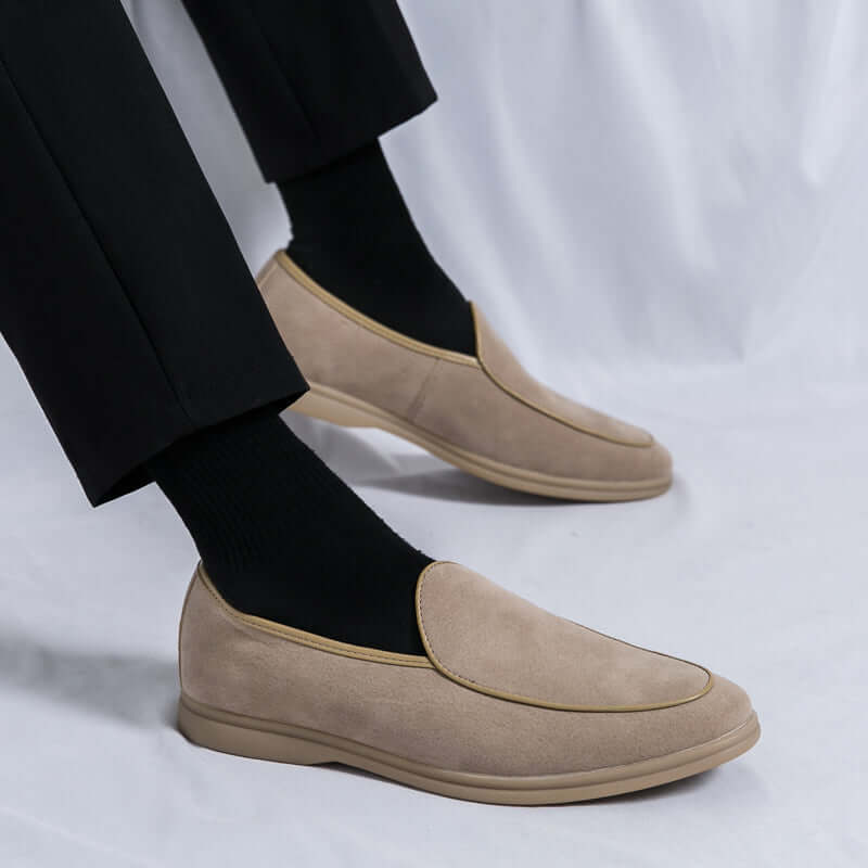 Vallare Leather Loafers showcasing elegant slip-on design, crafted from premium leather for men seeking luxury and formal style.