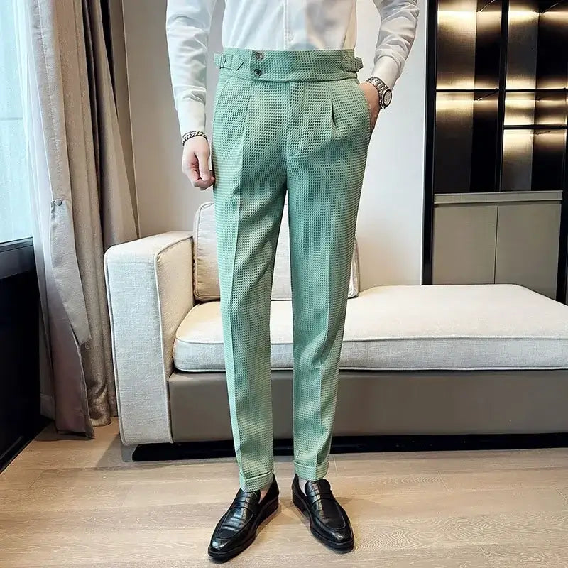 Veneto Dress Pants, breathable men's casual trousers with a waffle weave pattern, adjustable fit, perfect for versatile everyday wear.