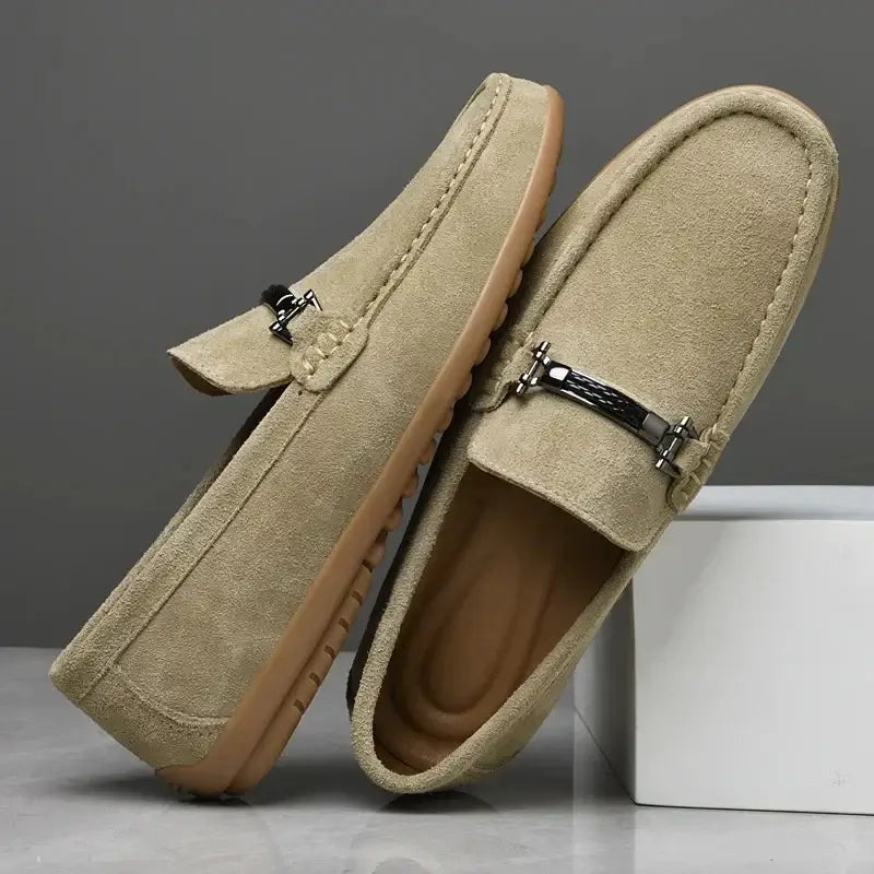 Elegant Veneto Suede Loafers for men, premium slip-on shoes with superior suede upper and comfort-driven design. Perfect formal loafers for men.