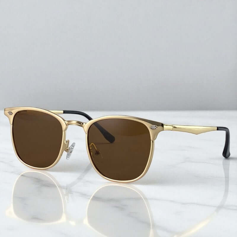 Vinton Retro Shades: UV protection polarized men's sunglasses in lightweight frame, ideal for stylish and safe driving, travel, and outdoor use.