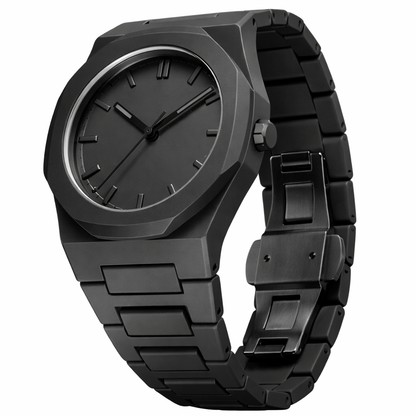 Auron Schwarze Minimalistische Uhr