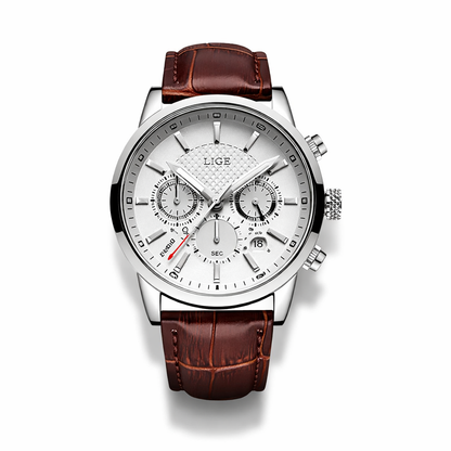 Ferren White 42mm Herren-Lederuhr