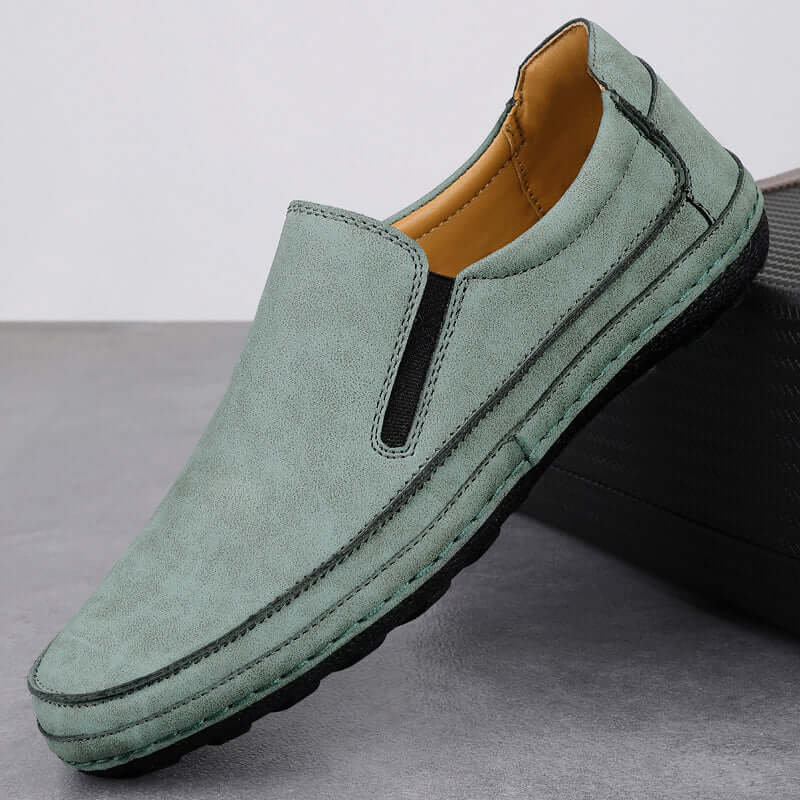 Alvero Genuine Leather Loafers with slip-on comfort, premium leather, and elegant design for men's formal wear and support.