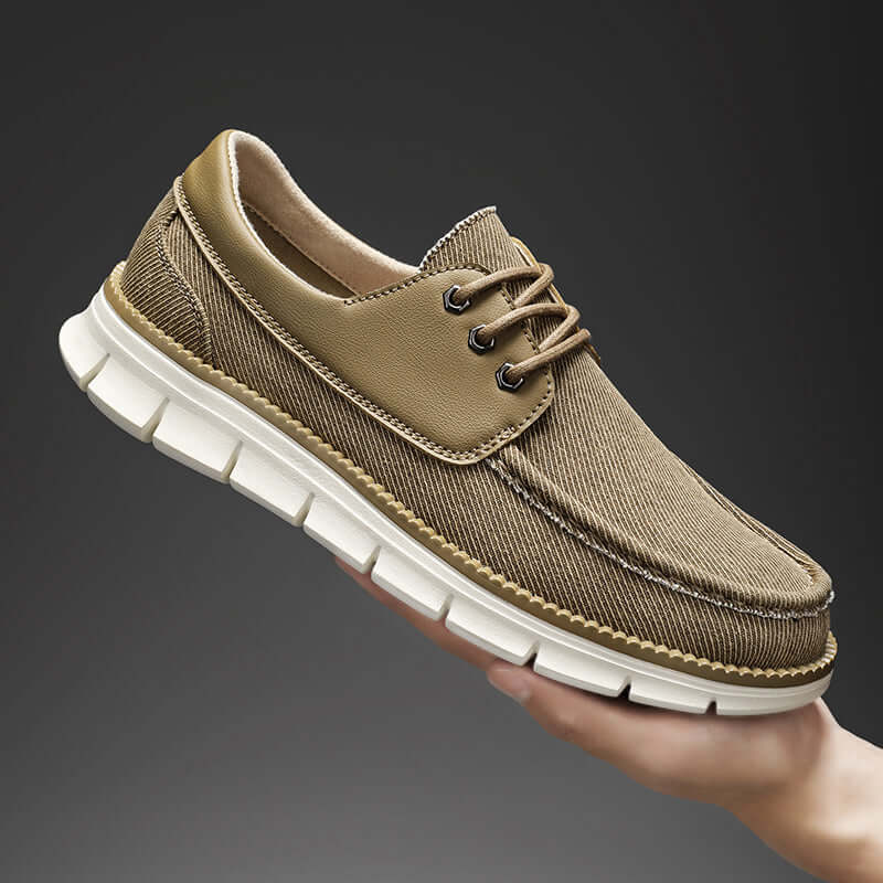 Denton Slip-On Sneakers for men, crafted with breathable denim-inspired canvas, offering lightweight comfort for versatile everyday wear.