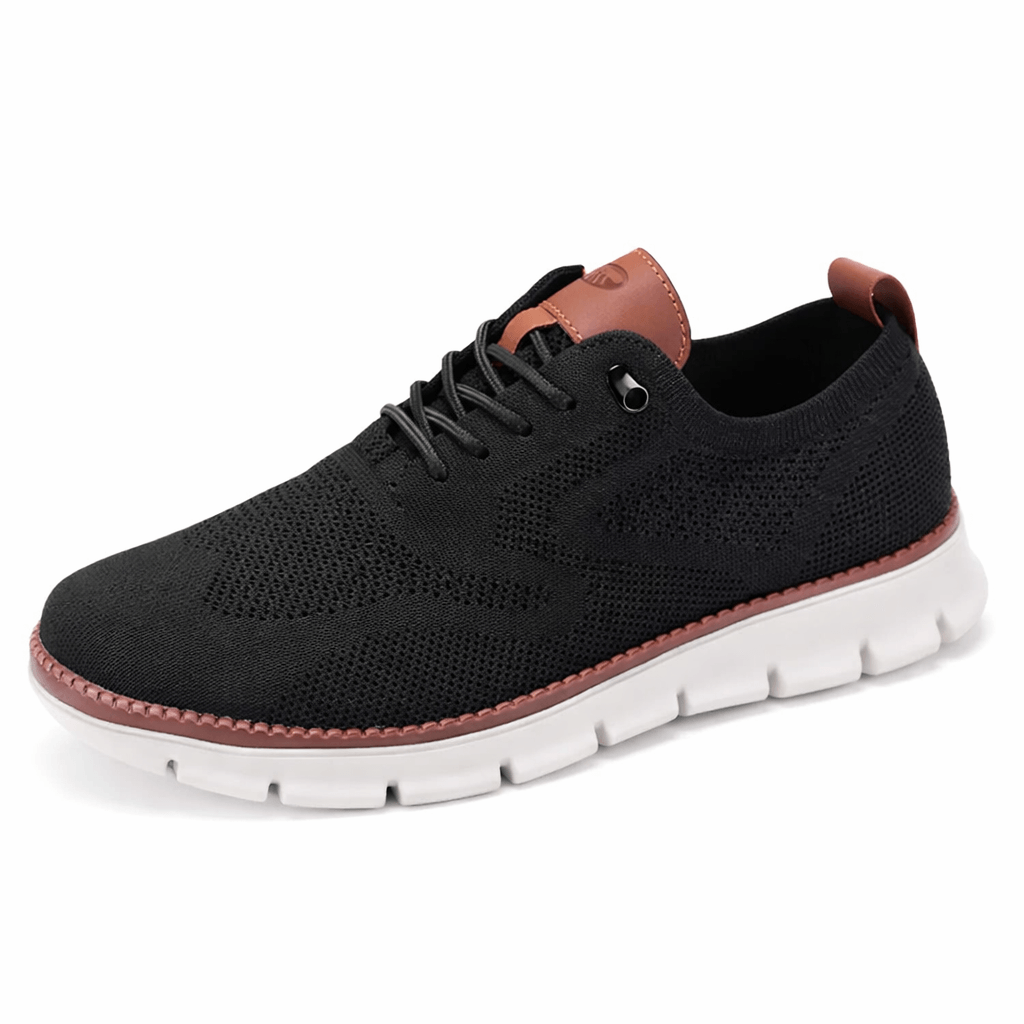 European FlexKnit Shoes – Lightweight, Breathable & Premium Comfort, casual sneakers men, stylish sneakers for men, black design
