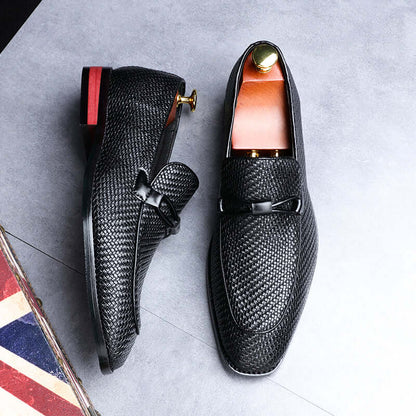 Ferraro Genuine Leather Loafers with embossed texture and bit detail offer premium slip-on comfort and elegant formal style.