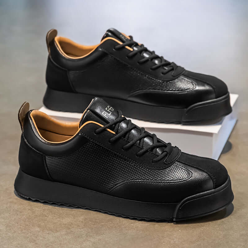 Forlì Leather Sneakers - men's casual footwear in black, comfortable and lightweight for everyday wear, perfect for style and travel.