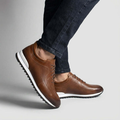 Lucano Leather Sneakers, stylish and comfortable everyday men's casual sneakers, perfect for walking and travel with versatile modern style.