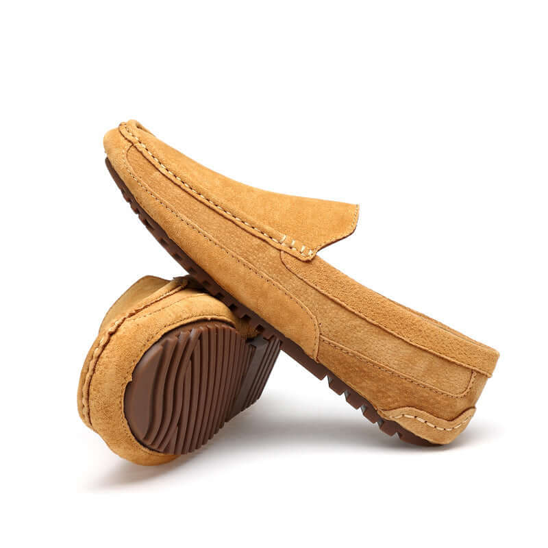 Lucera Slip-On Loafers for men in soft suede, showcasing elegant formal style and premium comfort with a cushioned footbed and flexible sole.