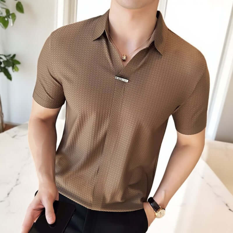 Lusso Classic Polo - a stylish men's casual shirt with breathable waffle design for comfort and versatility, perfect for any occasion.
