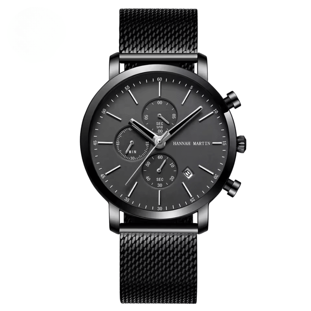 Obsidian Chrono 44 watch - Limited Edition with 44.5mm stainless steel case and monochrome dial.