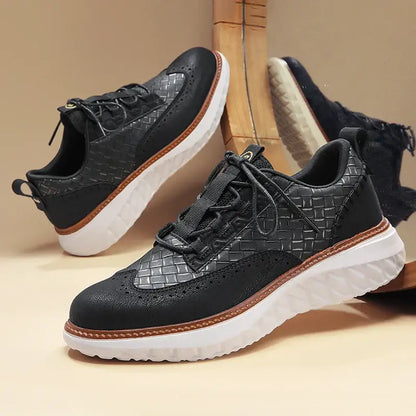 Oxford Ridge Leather Sneakers - stylish and comfortable men's casual sneakers, ideal for everyday wear and travel with breathable leather upper.