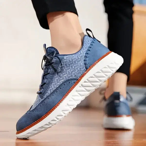 Oxford Ridge Leather Sneakers for men showcasing lightweight, breathable design for comfortable everyday and stylish casual wear.