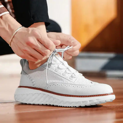 Oxford Ridge Leather Sneakers - Men's casual sneakers, lightweight and breathable with orthopedic insole, perfect for everyday wear.
