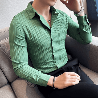 Oxford Stripe Shirt - Men's casual style, breathable cotton blend, perfect fit, ideal for work and social occasions.