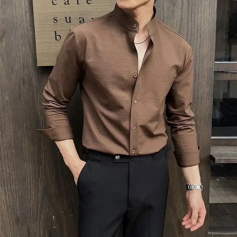 Sterling Dress Shirt featuring breathable fabric, soft texture, and modern style, perfect for men's casual shirts and stylish occasions.
