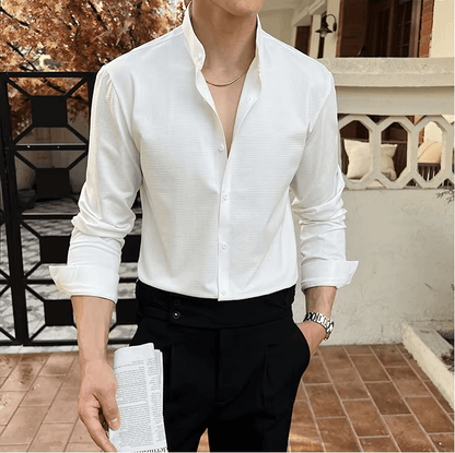 Sterling Dress Shirt: men's casual shirt featuring a breathable, soft fabric and modern style perfect for work, social, and casual outings.