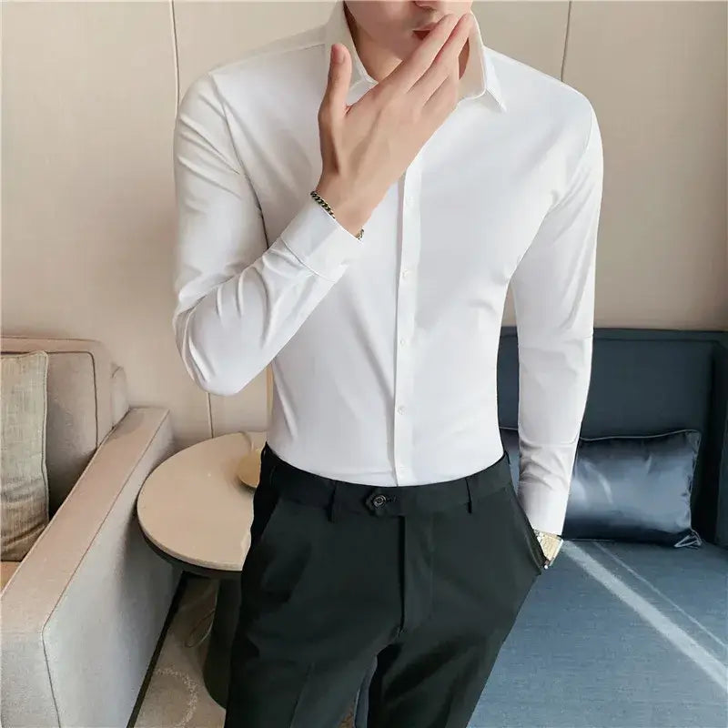 Stratford Dress Shirt: Men's casual shirts with superior stretch, stylish and breathable for everyday wear, perfect for work or outings.