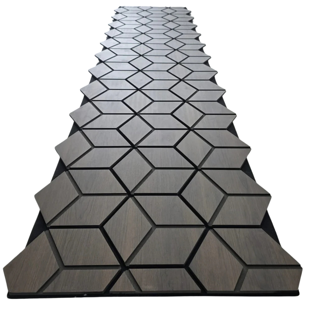 Premium Akustik-Wandpaneel aus Filz in Sechseck-Form (240cm x 60cm)