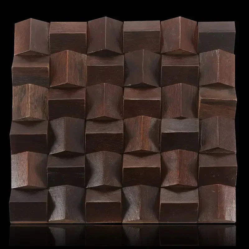 Massivholz 3D Mosaikplatte Premium ✅(30 x 30 cm)