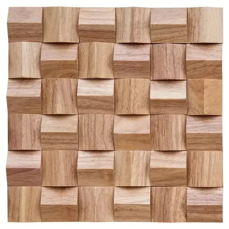 Massivholz 3D Mosaikplatte Premium ✅(30 x 30 cm)