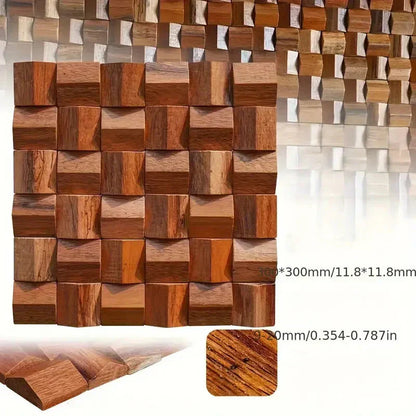 Massivholz 3D Mosaikplatte Premium ✅(30 x 30 cm)