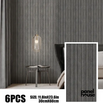 3D-Holzlattenwandpaneele, selbstklebend, abnehmbar, wasserdicht. Kaufe 1, erhalte 6 Premium-Paneele für nur 7 £! (30 cm x 60 cm)
