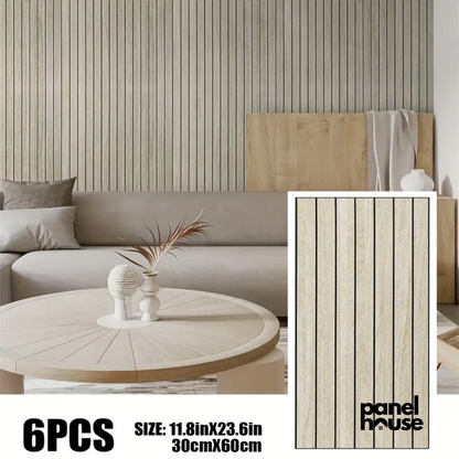 3D-Holzlattenwandpaneele, selbstklebend, abnehmbar, wasserdicht. Kaufe 1, erhalte 6 Premium-Paneele für nur 7 £! (30 cm x 60 cm)