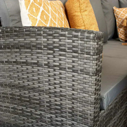 Windsor Rattan Feuertisch-Ecksofa und Hocker Gartenmöbel-Set