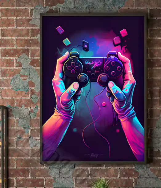 Premium Wandkunst - Neon-Respawn: Gamer Wandkunst-Kollektion (Mehrere Größen erhältlich)