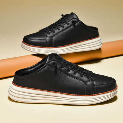 Torricelli Fleece-Lined Sneakers, casual sneakers men, lightweight stylish sneakers for everyday wear, cushioned black leather shoes for travel.