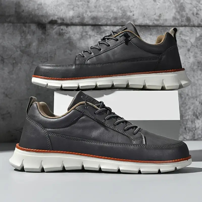 Torricelli Leather Sneakers - men's casual sneakers with orthopedic insole, stylish, lightweight, perfect for travel and everyday use.