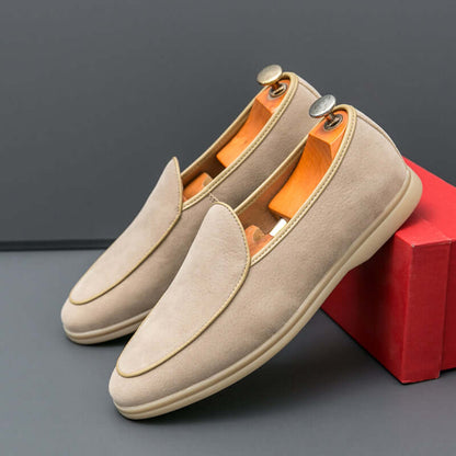 Vallare Leather Loafers showcasing premium slip-on design with a minimalist aesthetic, perfect men's leather loafers for formal occasions.