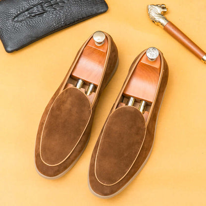 Vallare Leather Loafers - Men's luxury slip-on formal loafers in premium leather, offering comfort and style with a cushioned insole.