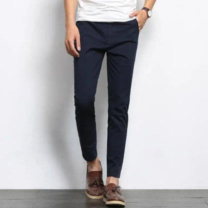 Wexford Slim-Fit Pants for men in navy, showcasing modern style and comfort. Perfect men's casual pants with breathable, flexible fit.